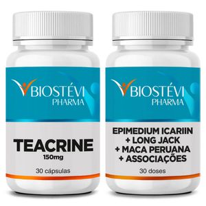 Kit Teacrine 150mg - 30 cápsulas e Epimedium Icariin + Associações - 30 doses