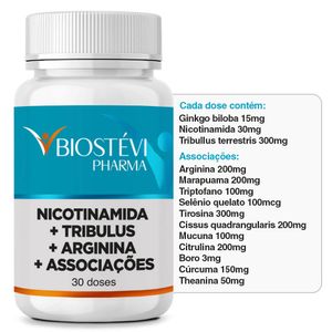 Nicotinamida + Tribulus + Arginina + Associações 30 doses - Libido Feminino