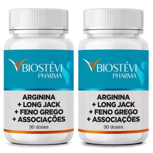 Kit 2 Potes (Azulzinho) Arginina + Long Jack + Associações 30 doses