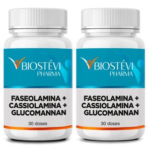 Kit 2 potes faseolamina + cassiolamina + glucomannan 60 doses
