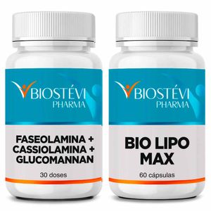 Kit faseolamina + cassiolamina + glucomannan com bio lipo max