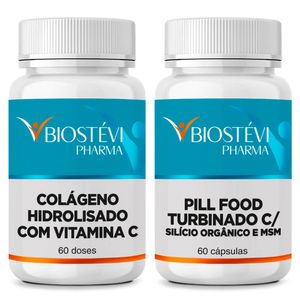 Kit pill food turbinado + colágeno hidrolisado com vitamina c
