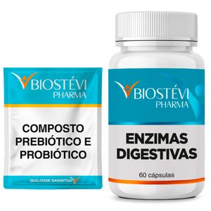Kit Probiótico e Prebiótico + Enzimas Digestivas
