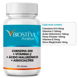 Bioestimulador Colágeno + Elastina | Coenzima Q10 + Vitamina C + Ácido Hialurônico + Associações 30 Doses