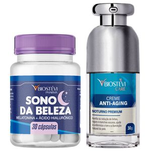 Kit Sono da Beleza 30 Cápsulas + Creme Anti Aging Noturno Premium 30g