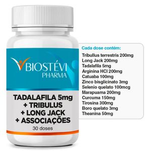 Tadalafila + Tribulus + Long Jack + Associações - 30 doses
