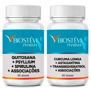 Kit | Quitosana + Psyllium + Spirulina + Associações 60 Doses + Fórmula para Lipedema 60 Doses