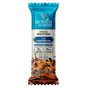 Protein Health Bar com Coenzima Q10 (Sabor Cookies&Cream) 45g Nutrition - Barrinha de Proteína Premium