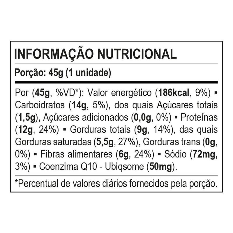 Barra-de-Proteina---Coenzima-Q10----Sabor-Cookies---Cream---Tabela