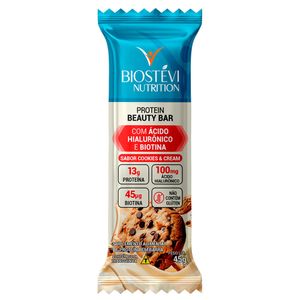 Protein Beauty Bar com Ácido Hialurônico e Biotina (Sabor Cookies&Cream) 45g Nutrition - Barrinha de Proteína Premium