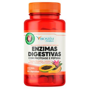 Enzimas Digestivas com Protease e Pepsina - 60 Cápsulas
