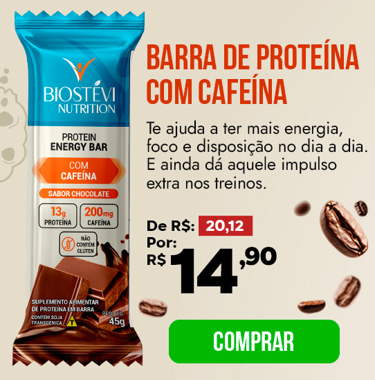 Barra de Proteína Premium  com Cafeína - Sabor Chocolate